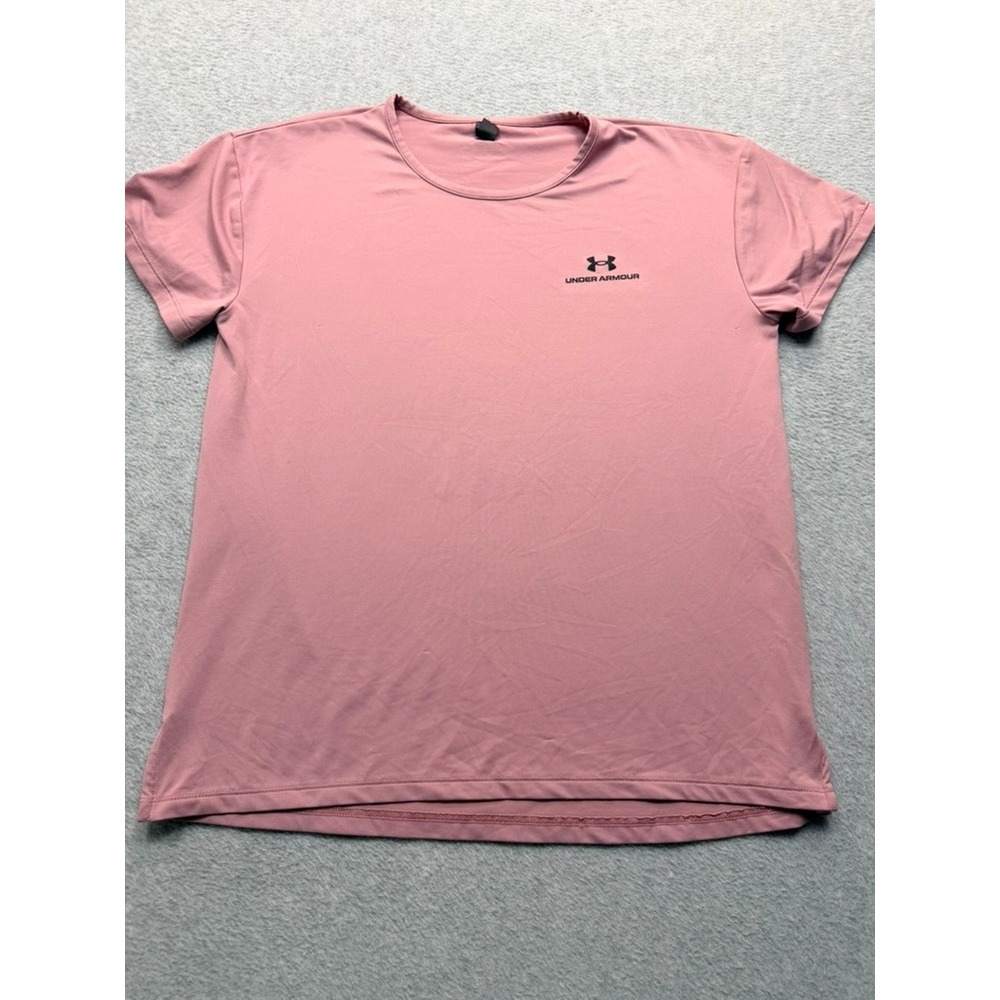 Under Armour Womens XS Pink HeatGear Short Sleeve Athletic T-Shirt Crew Neck Top